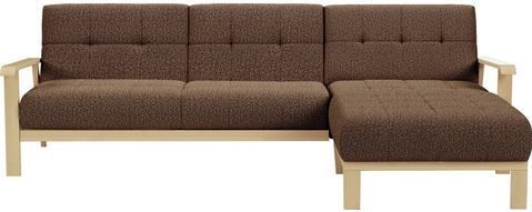 sit&more Ecksofa "Billund L-Form", Armlehnen aus Buchenholz in natur, verschiedene Bezüge und Farben