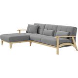 sit&more Ecksofa "Billund L-Form", Armlehnen aus Buchenholz in natur, verschiedene Bezüge und Farben
