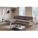 sit&more Ecksofa "Billund L-Form", Armlehnen aus Buchenholz in natur, verschiedene Bezüge und Farben