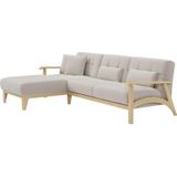 sit&more Ecksofa "Billund L-Form", Armlehnen aus Buchenholz in natur, verschiedene Bezüge und Farben