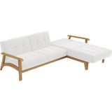 sit&more Ecksofa »Billund L-Form«, Armlehnen aus eichefarbigem Buchenholz, verschiedene Bezüge und Farben