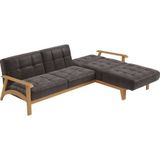 sit&more Ecksofa "Billund L-Form", Armlehnen aus eichefarbigem Buchenholz, verschiedene Bezüge und Farben
