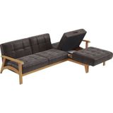 sit&more Ecksofa "Billund L-Form", Armlehnen aus eichefarbigem Buchenholz, verschiedene Bezüge und Farben