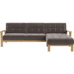 sit&more Ecksofa "Billund L-Form", Armlehnen aus eichefarbigem Buchenholz, verschiedene Bezüge und Farben