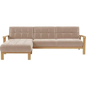 sit&more Ecksofa »Billund L-Form«, Armlehnen aus eichefarbigem Buchenholz, verschiedene Bezüge und Farben