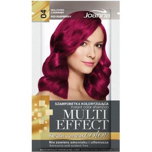 Joanna - Multi Effect Keratin Complex Color Instant Color Shampoo szamponetka koloryzująca 04 Malinowa Czerwień 35g