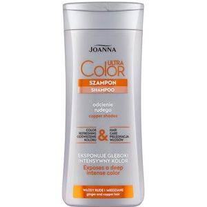 Joanna Ultra Color Shampoo voor haar in kopertinten, versterkende en revitaliserende haarshampoo, kleurverfrissing, tilt de kleurintensiteit, verzorging en vocht voor je haar, 200 ml