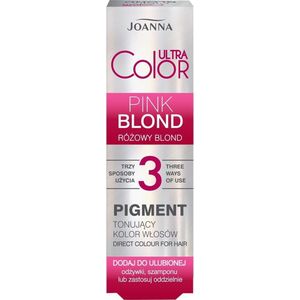 JOANNA Ultra Color Pigment haarkleurpigment, neutralisatie van ongewenste gele tinten, met conditioner, shampoo apart, roze blond, 100 ml
