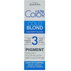 JOANNA Ultra Color Pigment de coloration pour cheveux, neutralisation des tons jaunes indésirables, avec shampoing séparé, blond froid, 100 ml