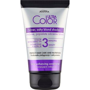 JOANNA Ultra Color Silver Conditioner voor dames, haarconditioner, kleurverbeterende conditioner, neutraliseert ongewenst geel, binnen 3 minuten, zilverblond, 100 g
