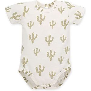 Pinokio Bodysuit Short Sleeve Free Soul, 100% katoen, unisex 50-68 (68), ecru cactuss, 68 cm