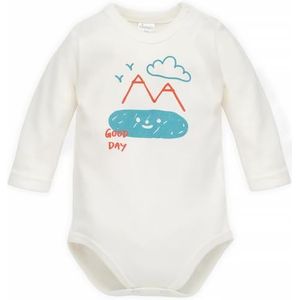 Pinokio Rompertje voor baby's en jongens, mouwloos, ecru oranje flip, 86 cm