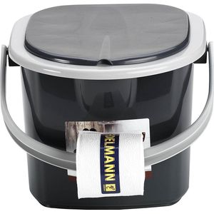 Branq Toiletemmer Draagbaar met Deksel - 15,5L - Antraciet