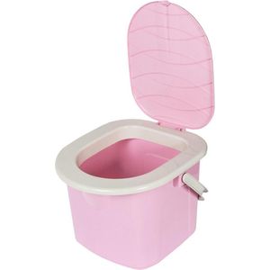 Branq Toiletemmer Draagbaar met Deksel - 15,5L - Roze