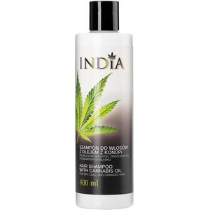 India Cosmetics Shampoo met hennepolie  - Hydrateert, verzacht en verdikt de haarstructuur 400 ml