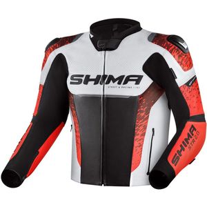 SHIMA - STR 2.0 - Motorjas - Zwart/Wit/Rood - Leer