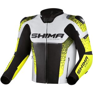 SHIMA - STR 2.0 - Leren Motorjas - Zwart Wit Geel