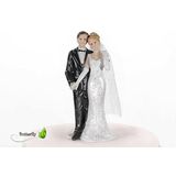 PartyDeco - Cake Topper - Pas Gehuwden - 11 cm