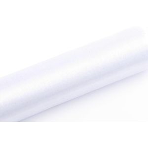 P&D Organza Tafelloper 16 cm x 9 m Bruiloftstafel Decoratie Kleur: wit
