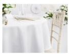 Wit Tafelkleed Rond 230 cm, Tafeldecoratie, Decoratie, Bruiloft, Feest
