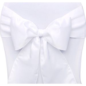 Partydeco - Stoelstrikken - Wit - 10 Stuks - Satijn