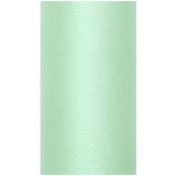 Tule stof op rol - mintgroen - 30cm x 9meter - Organza/mesh decoratie stoffen