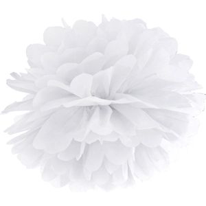 Tissuepapier Pompom - Wit - Papier/Textiel - 25cm - 1 stuk
