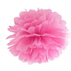 Fuchsia papieren hangende pompon 25 cm