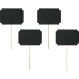 PartyDeco foto prop set beschrijfbaar - Bruiloft - zwart - set 4x stuks - 11 x 8 cm