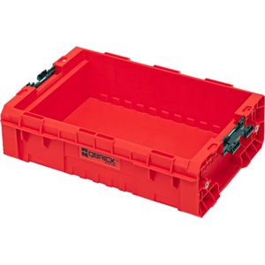 Qbrick System Pro Box 130 2.0 Red Ultra HD gereedschapskoffer, gereedschapskist van kunststof, gereedschapskist, gereedschapskist, opbergdoos, organizer, container voor werkplaats, rood, 45 x 31 x