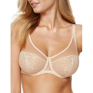 Gorteks Gabi-B2 v1 zachte beugelbeha, beha voor grote en kleine borsten, comfort - 90F, beige, beige, 90F