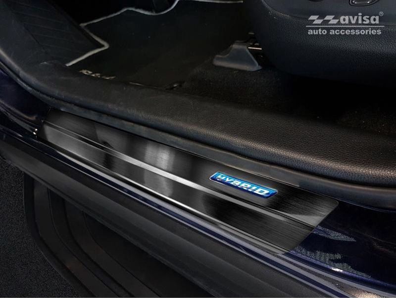 Avisa Zwart RVS Instaplijsten passend voor Toyota RAV4 (5th Gen.) 2018- - 'Hybrid' - 4-delig