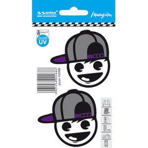 Auto Tattoo Sticker Boy in Baseball cap 2pcs - 6,4x6,1cm