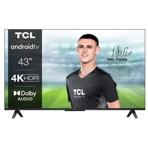 TCL 43P639 Smart-TV 43 inch met 4K HDR, Ultra HD, Google TV, Game Master, Dolby Audio, Google Assistant, ingebouwd en compatibel met Alexa