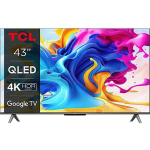 TCL 43C645 (43"", C645, QLED, 4K, 2023), TV, Zilver, Zwart