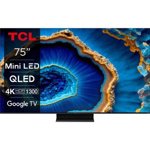 TCL 75C803GX1 Mini-LED-Fernseher (189 cm/75 Zoll, 4K Ultra HD, Google TV, Smart-TV, Dolby Vision, Apple TV, Multi-HDR, 144 Hz)