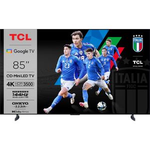 TCL C855 85C855 tv 2,16 m (85") 4K Ultra HD Smart TV Wifi Zwart 3500 cd/m²