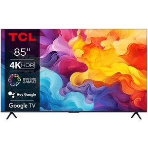 TCL 85V6B 85 inch, 4K Ultra HD, HDR TV, HDR10+, Dolby Vision, Smart TV ondersteund door Google TV (Dolby Atmos, Motion Clarity, spraakbediening, compatibel met Google Assistant, Chromecast ingebouwd)