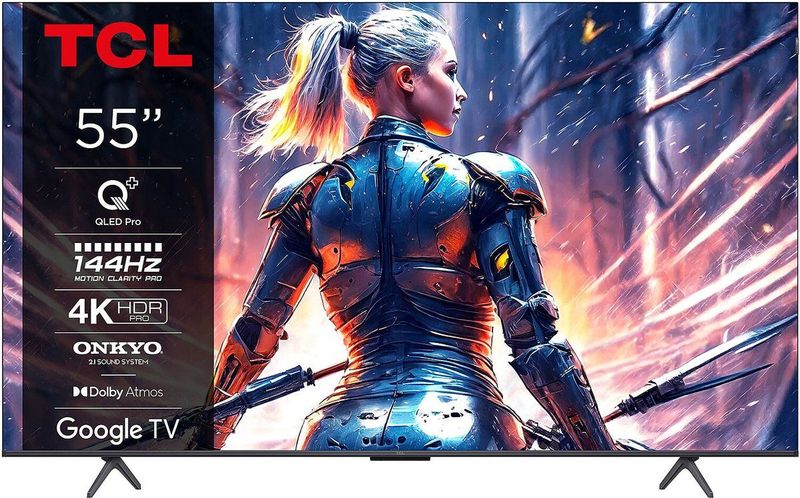 TCL 55C71B 55 | Ultra HD 4K QLED Smart TV | Google TV + Wifi | Dolby Vision & HDR10 | Quantum Dot Technologie + Slim Design | 120Hz
