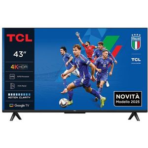 Tcl - 43P6K - Televisie - Zwart - 4K Ultra HD - Google TV