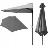 Gardenline - parasol - balkon parasol - halve parasol - ⌀2.7 m - grijs