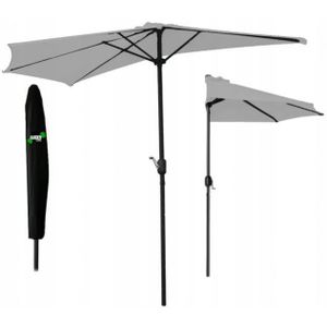 Gardenline - parasol - balkon parasol - halve parasol - ⌀2.7 m - grijs