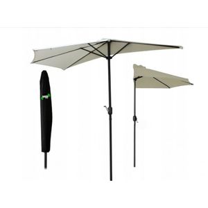 Gardenline - parasol - balkon parasol - halve parasol - ⌀2.7 m - beige