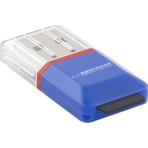 Esperanza - EA134B - Geheugenkaartlezer - Blauw - microSD-kaartlezer - USB 2.0