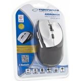 Esperanza Andromeda | Optische Muis | Draadloos Bluetooth 3.0 | Rechtshandig | 1000 / 1600 / 2400 DPI | Ergonomisch | 6 Buttons | Vertical Scroll | Zilver