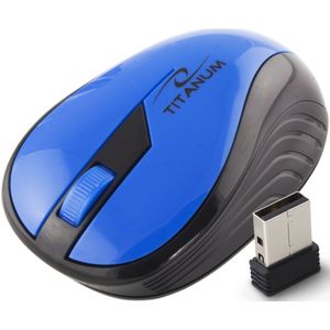 Titanum TITANUM TM114B RAINBOW - draadloos Optical Mouse 3D | 2.4 GHz| 1000 DPI| 3D| blauw