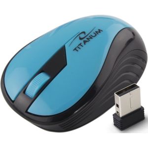 Esperanza Titanum Wireless Wireless Wireless Optische RF 1000dpi rechterhand zwart/turquoise