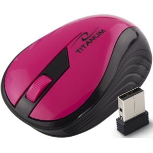 Esperanza Titanum Wireless RF Wireless Optische muis 1000 dpi, rechtshandigen, zwart, roze – muis (rechtshandigen, optisch, RF draadloos, 1000 dpi, zwart, roze)