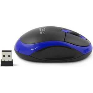 Titanum draadloze computermuis met USB-ontvanger (klein en handig, 3 knoppen, scrollwieltje, 1000dpi), blauw