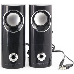 Esperanza BEAT 2 x 3 W USB stereo pc-luidspreker computer boxen met headset output en volumeregeling